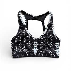 Fabletics Tie-Dye Black White Pullover Stretchy Activewear Sports Bra Size XS